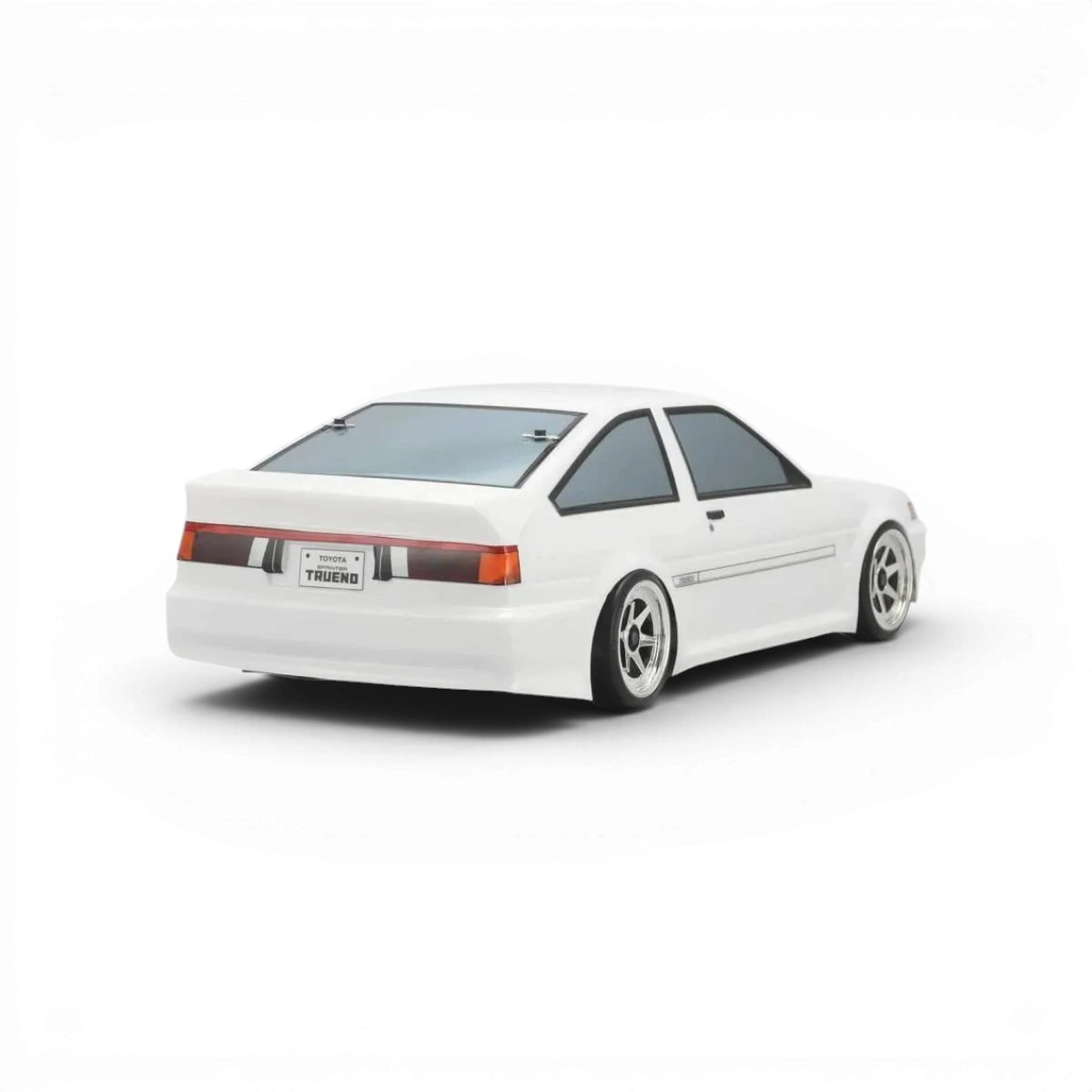Karoserie Toyota AE86 Trueno značky Team Yokomo, detail karoserie pro model nebo RC vozidlo.
