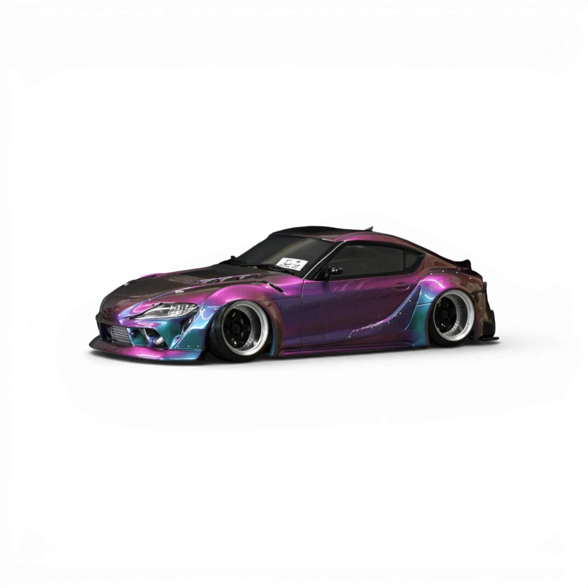 Carrosserie Toyota GR Supra A90 BLS de Pandora RC, modèle BN-Sports, vue détaillée en plastique.