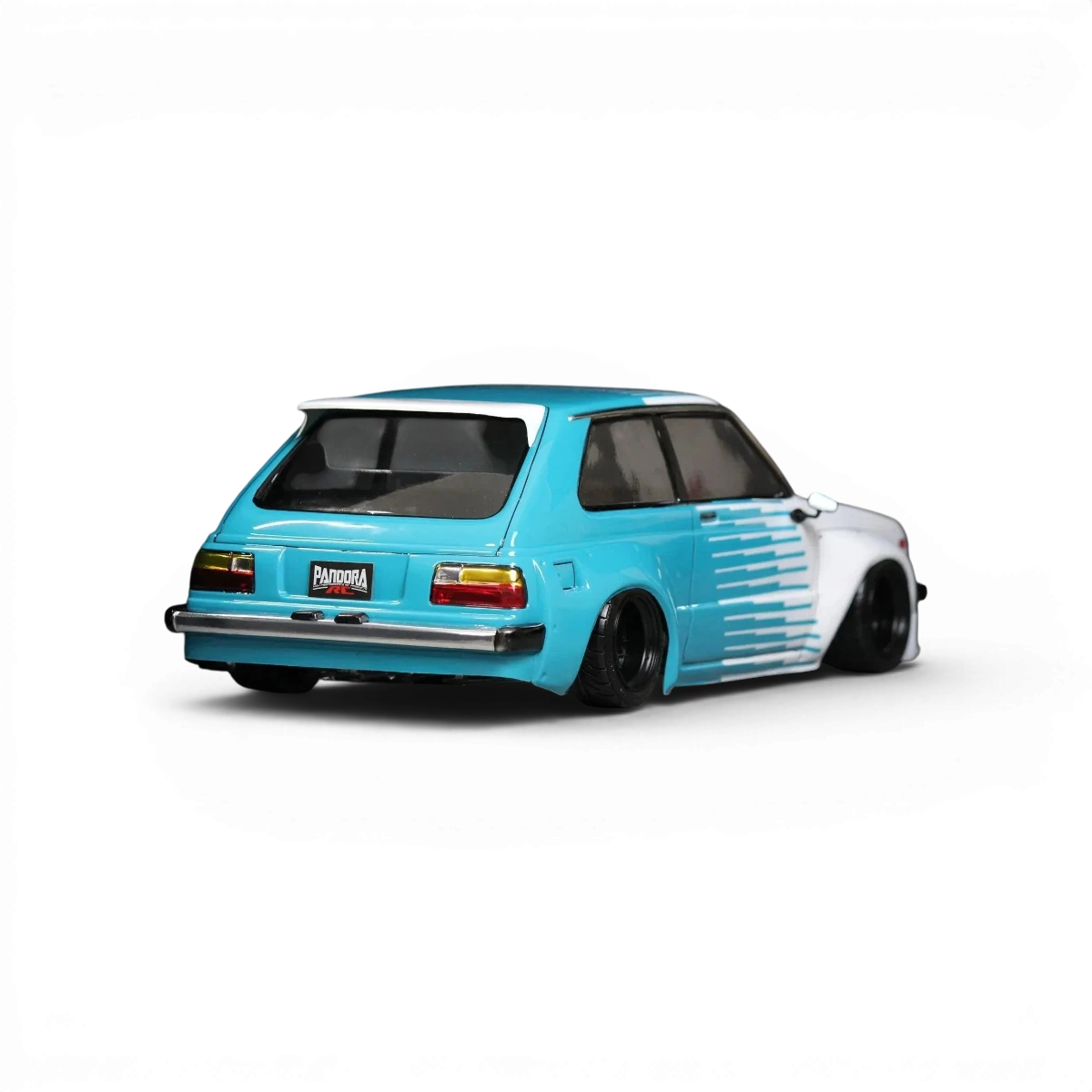 Carrosserie Toyota STARLET KP61 N2 Précoce de Pandora RC, modèle réduit pour voiture télécommandée, vue de face avec détails.