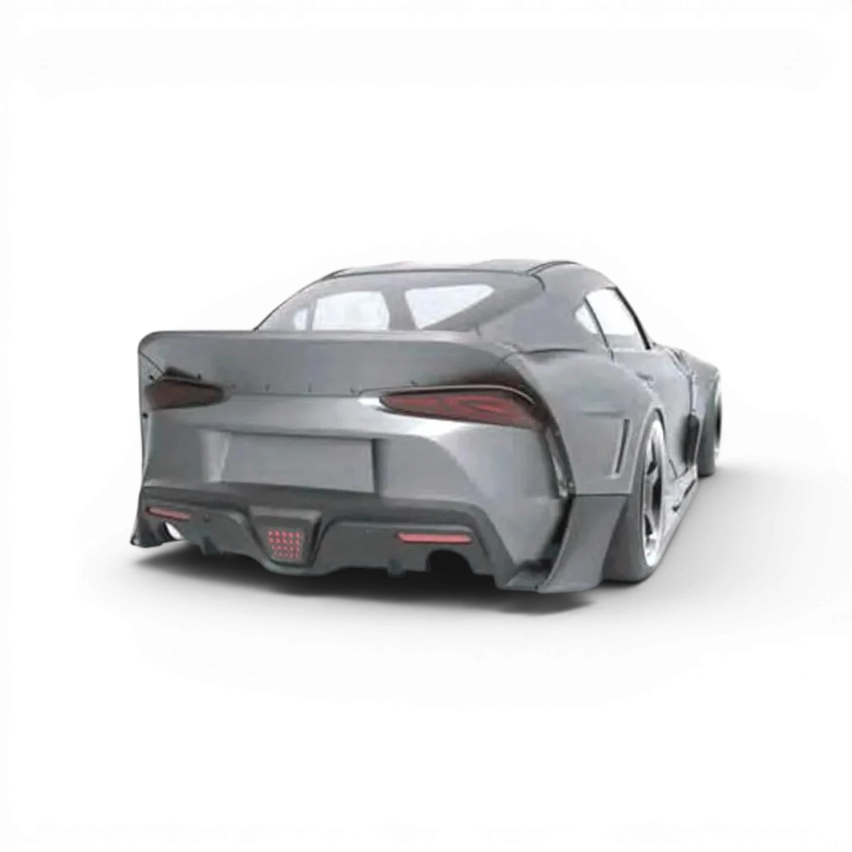 Carrosserie Toyota Supra GR en plastique pour voiture RC, design détaillé par Addiction RC Design, vue de face.