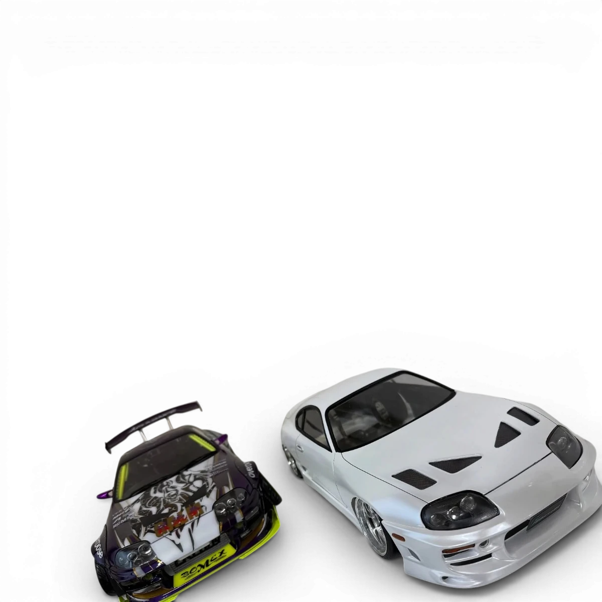 Carrosserie Toyota Supra MK4 JZA80 BOMEX de Addiction RC Design, kit large pour voiture télécommandée, détail précis.