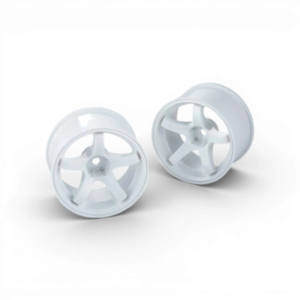 Roues Overdose VALINO GV330 blanches de 30mm avec décalage 9, vues de face sur fond blanc.