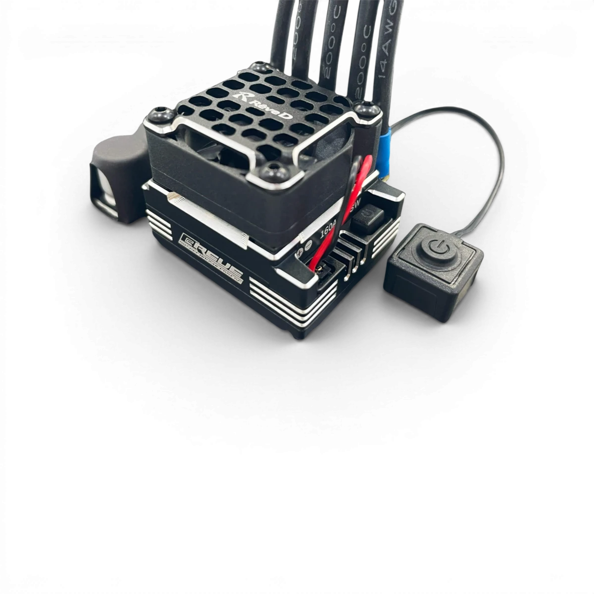 Variateur ESC "BREVE" électronique de la marque Team Reve D, visible avec ses composants et connecteurs sur l'image.