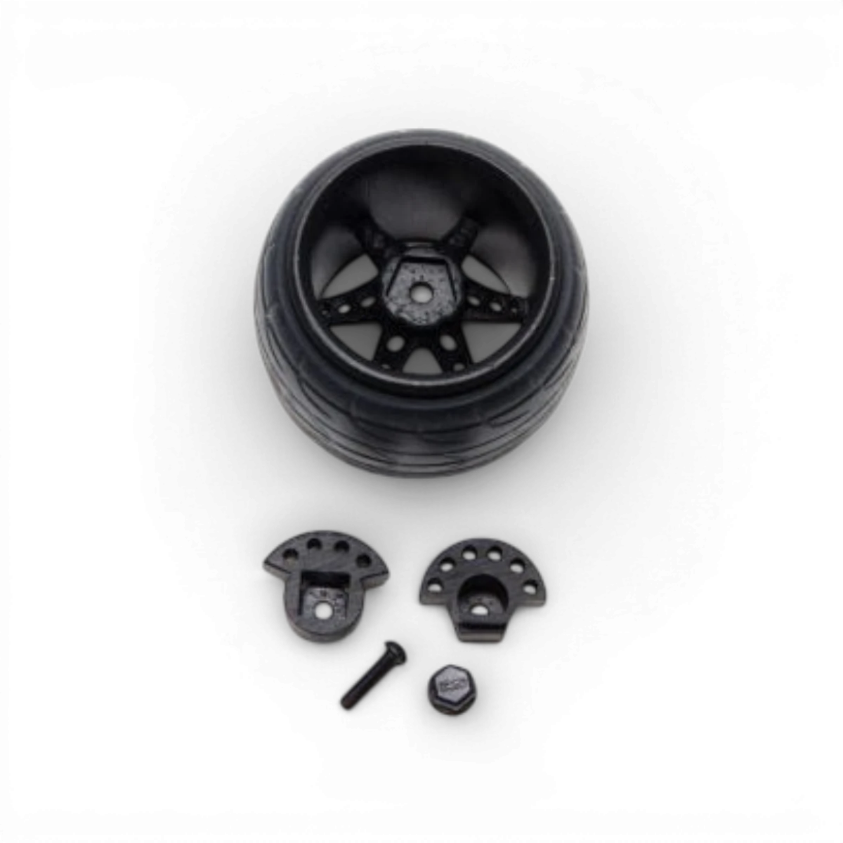 Volant électronique pour Futaba et Sanwa, compatible avec radiocommandes SRC Sideways RC, en couleur noire.