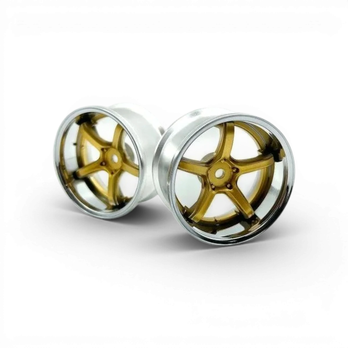Roues Work Emotion T5R Offset 6 en Chrome et Or, par Custom Lab's, avec finition brillante et design sportif.