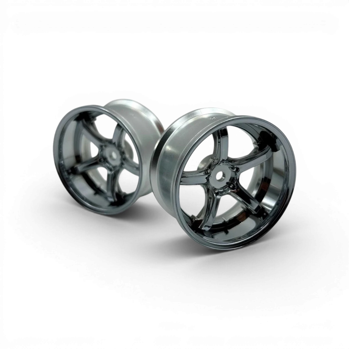 Roues Work Emotion T5R Offset 8 Chrome de la marque Custom Lab's, vue de face avec finition chromée brillante.