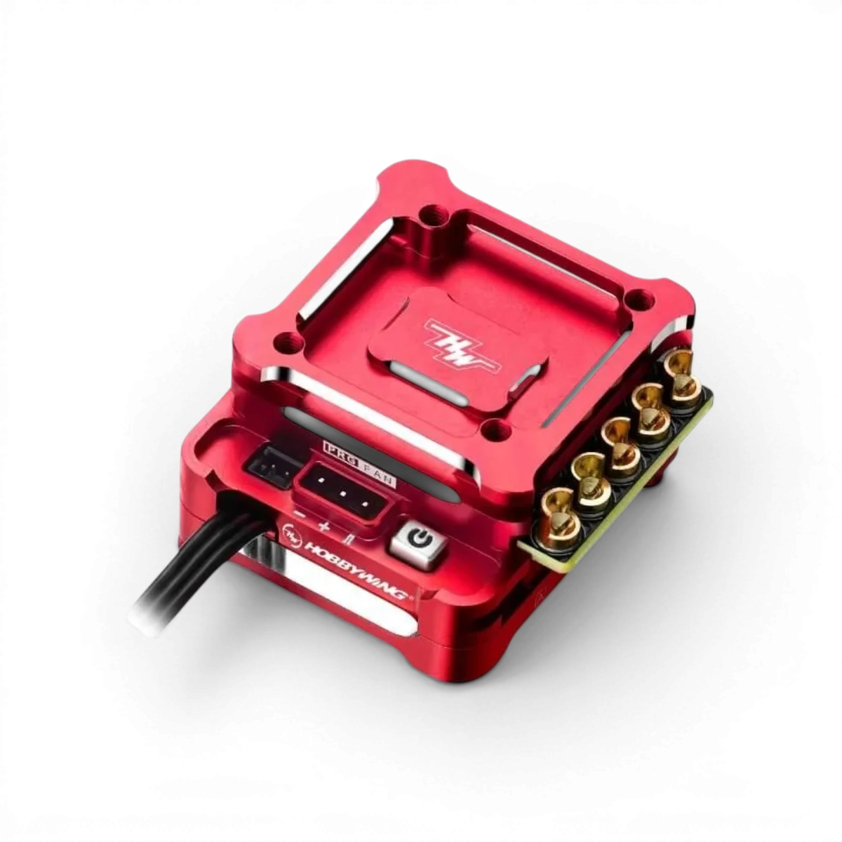ESC Brushless Hobbywing Xerun XD10 Pro Rouge pour drift, électronique haute performance avec refroidissement intégré.