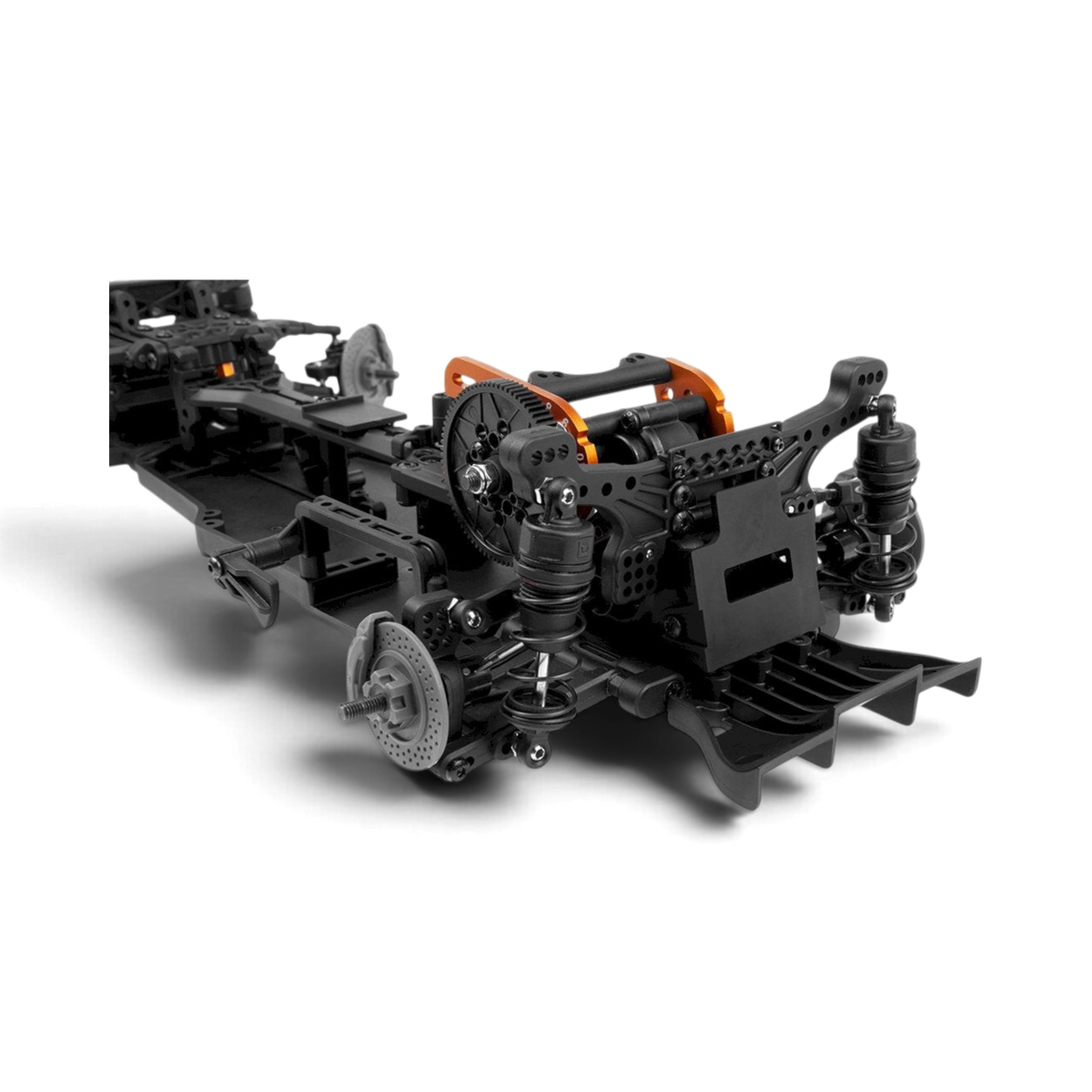 RC-Drift-RWD-Chassis 1/10 HPI Racing Stage-D10 Creator Edition von DriftParadiZ mit Details der Aufhängung