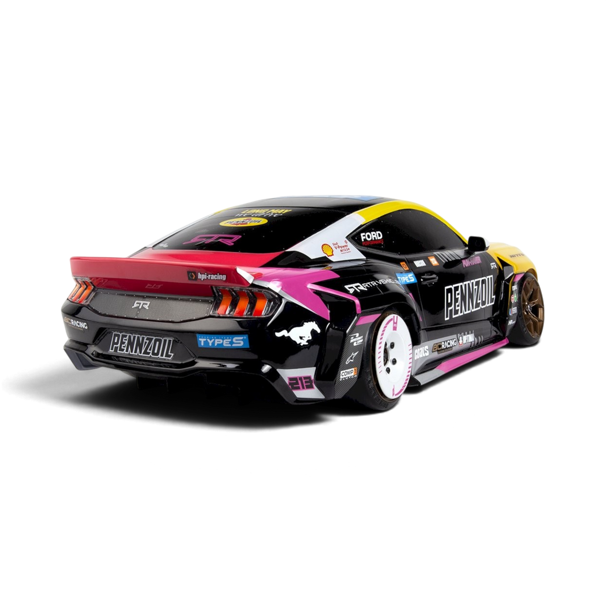 DriftParadiZ Ford Mustang GT RTR S650-kaross målad och dekorerad för RC drift-bil 1/10 i polykarbonat