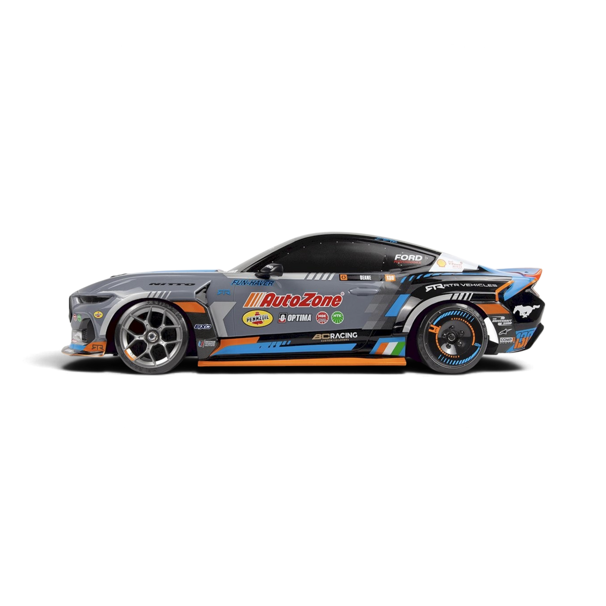 DriftParadiZ Ford Mustang GT RTR S650 James Deane-kaross i målad polykarbonat med detaljerad racingdekor
