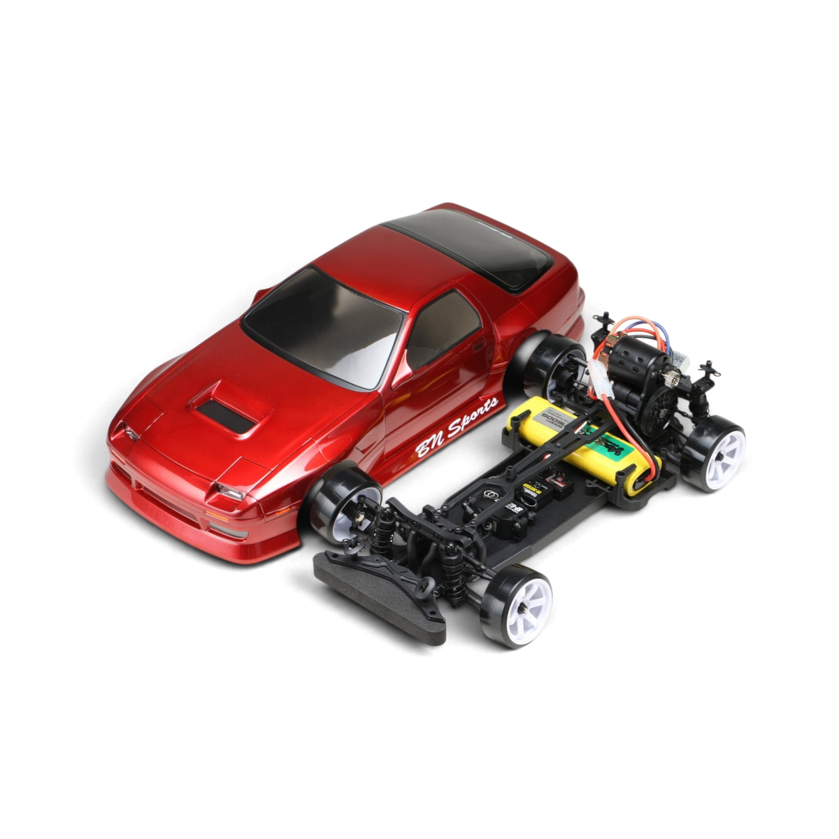 Kit RD2.0 Mazda RX-7 FC3S BN Sports avec roues pour voiture RC drift, par Team Yokomo, vue de la pièce DP-FCBN.