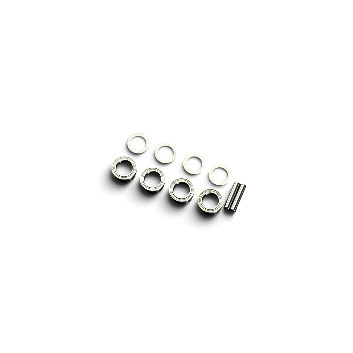 Roulements à billes TCD 5x8x2,5 mm de la marque RhinoRacing, montrant la surface en acier et la précision de fabrication.