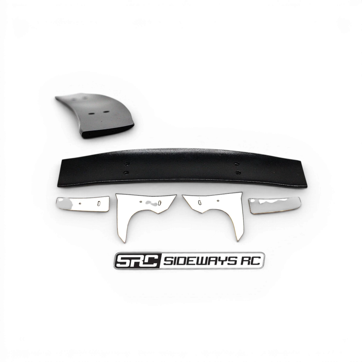 Aileron WING 4 de la marque Src Sideways RC, pièce de customisation pour drone ou modèle réduit, en noir avec détails techniques visibles.