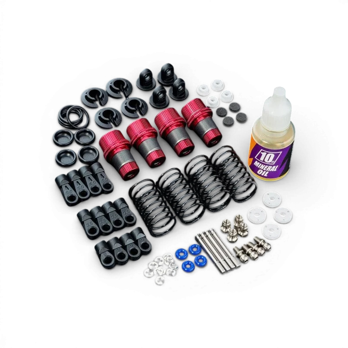 Amortisseurs en aluminium réglables TR56 rouges de Max Speed Technology, pièces détachées pour véhicules RC.
