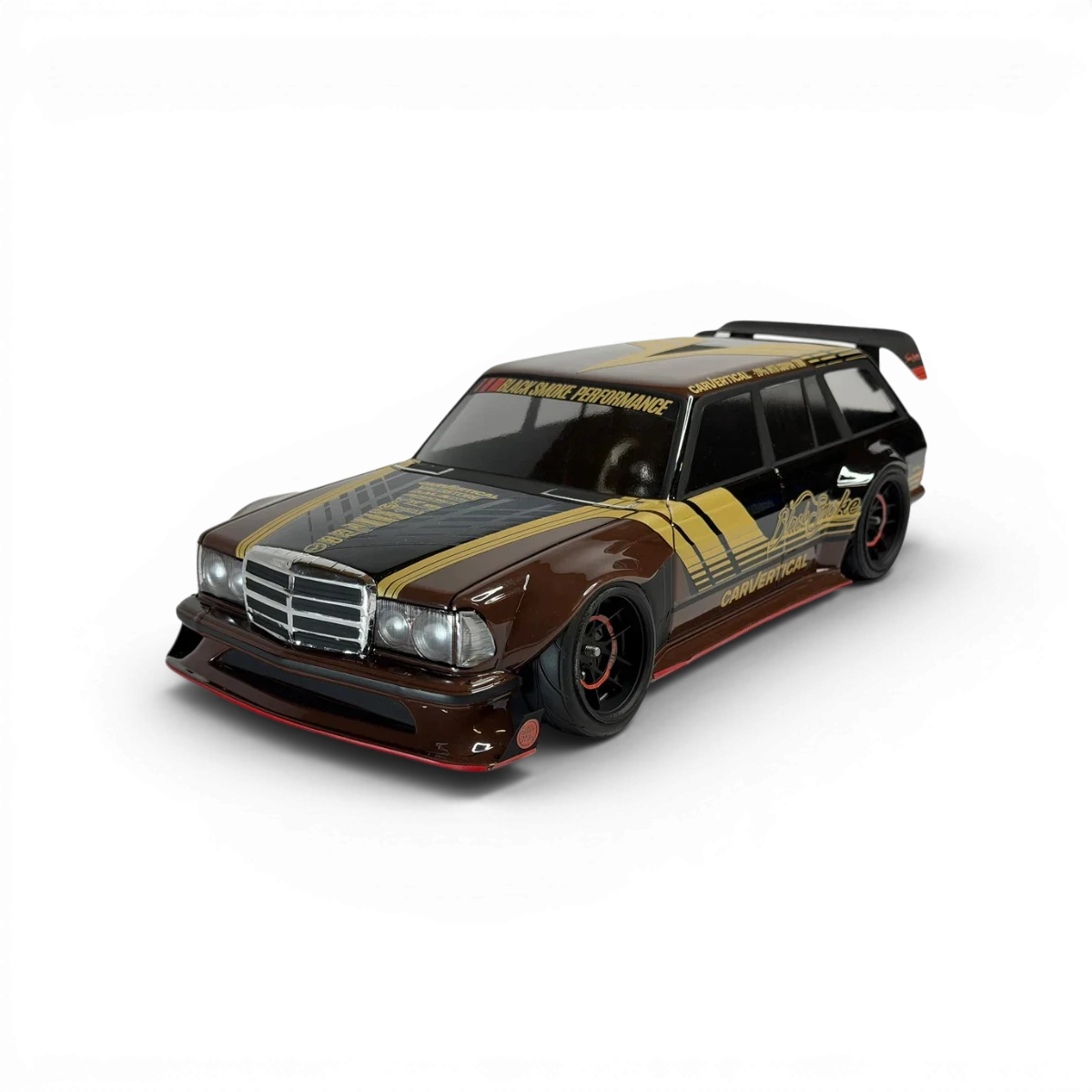 Carrosserie Mercedes BW S123 Tribute Aplastics RC BlackSmoke pour véhicule RC, finition détaillée, design élégant et réaliste