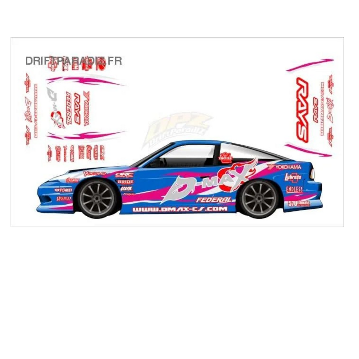 Autocollant de décoration complète pour Dmax, marque Black Drift Stickers, en noir avec motifs de drift pour véhicule.