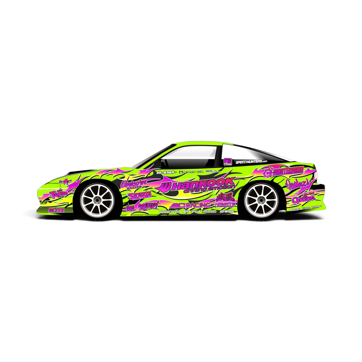 Autocollant de décoration complète Hankook par Black Drift Stickers, design noir pour personnaliser votre véhicule.