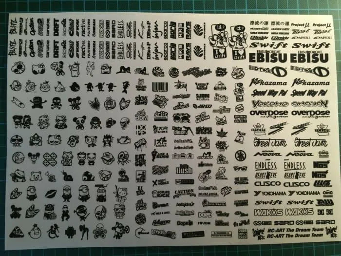 Autocollants sponsors Black Drift Stickers, lot de 46 autocollants noirs avec logo Drift pour voitures ou motos.