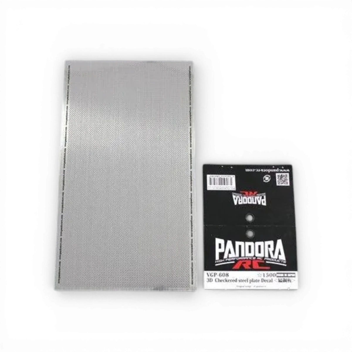 Autocollants en tôle striée Pandora RC, 210x120mm, pour personnalisation de véhicules radiocommandés, finition métallique.