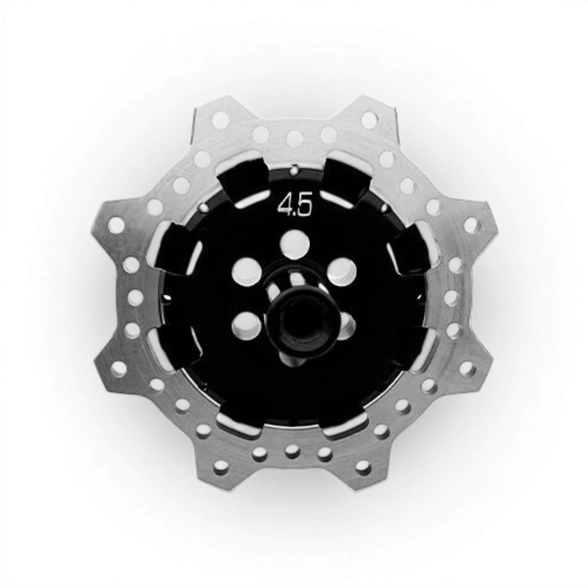 Axe et disques avant en aluminium RDX Type R pour voiture RC Drift, noir avec composants métalliques visibles.