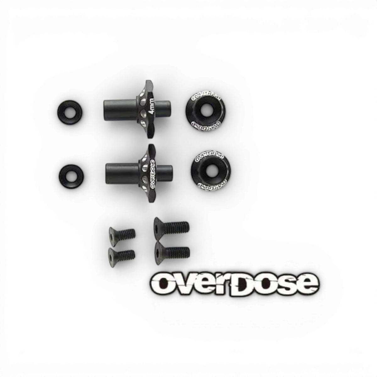 Axes avant en une pièce en aluminium de 4 mm pour pièces détachées, fabriqué par Overdose, visible en image.
