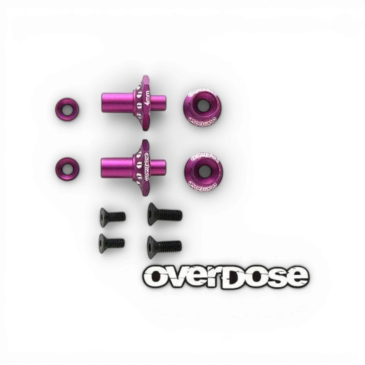 Axes avant en une pièce en aluminium 4mm de la marque Overdose, pièce détachée pour véhicules.