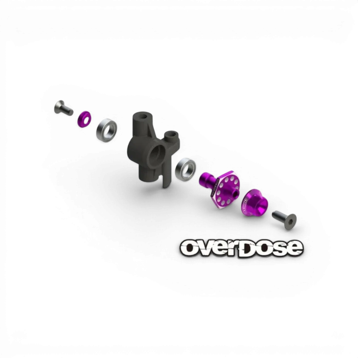 Axe avant en une pièce en aluminium de 4 mm de marque Overdose, pièce détachée pour vélo ou motocross.