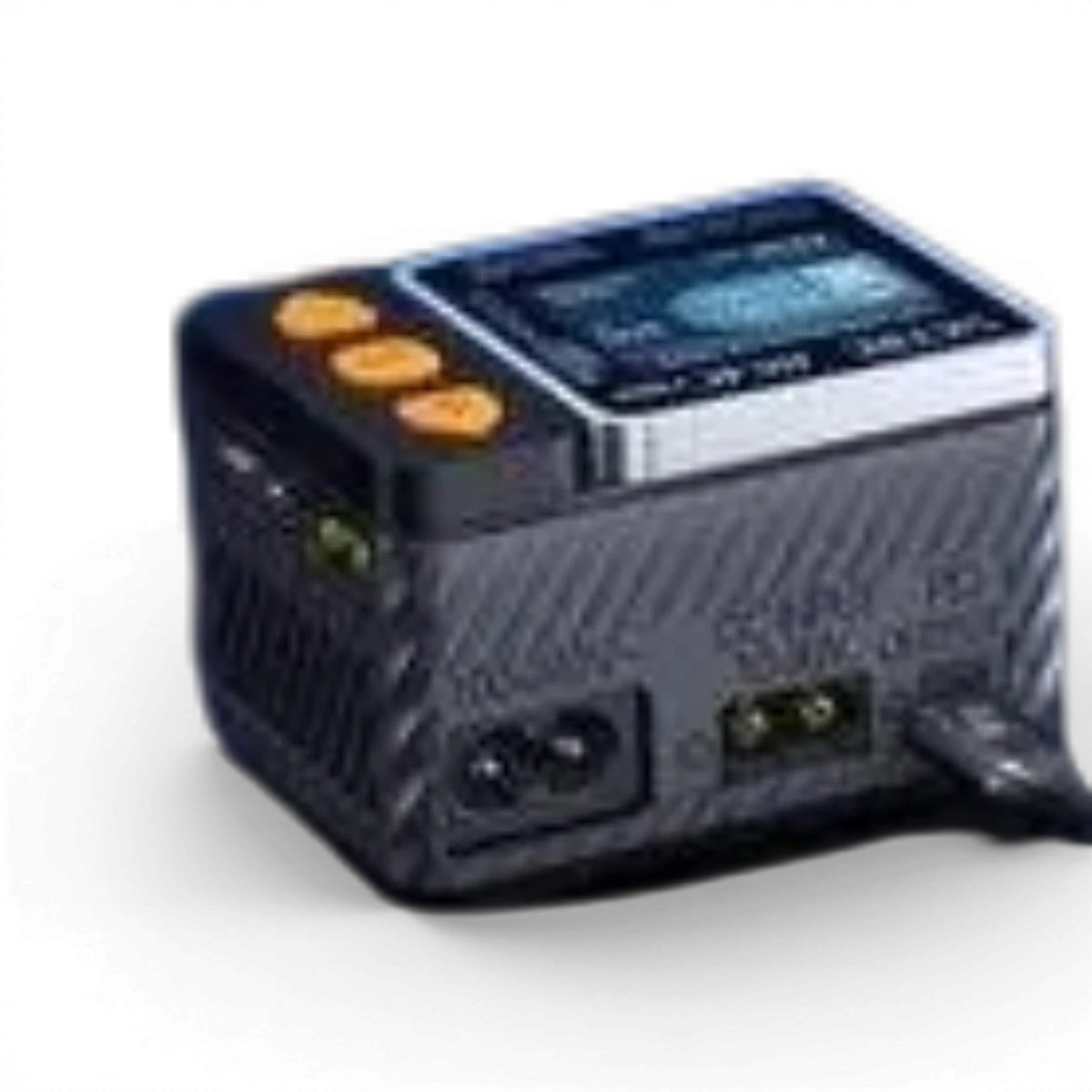 Chargeur B6AC Neo AC SkyRc 200W ultra compact pour électronique, avec affichage et ports de charge multiples.