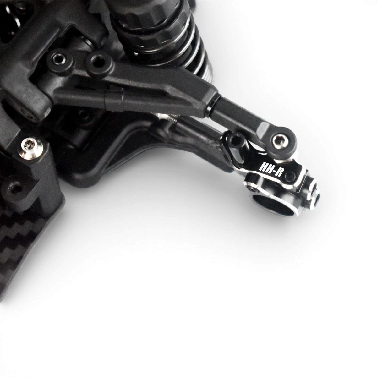 Base de fusées avant multi-choix RDX en aluminium pour voiture RC, conçue par Team Reve D, légère et durable.