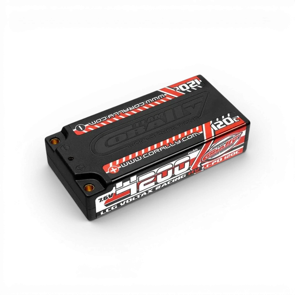 Batterie Lipo Voltax HV 120C 4200mAh 2S Shorty de Corally, batterie électronique pour modélisme RC.