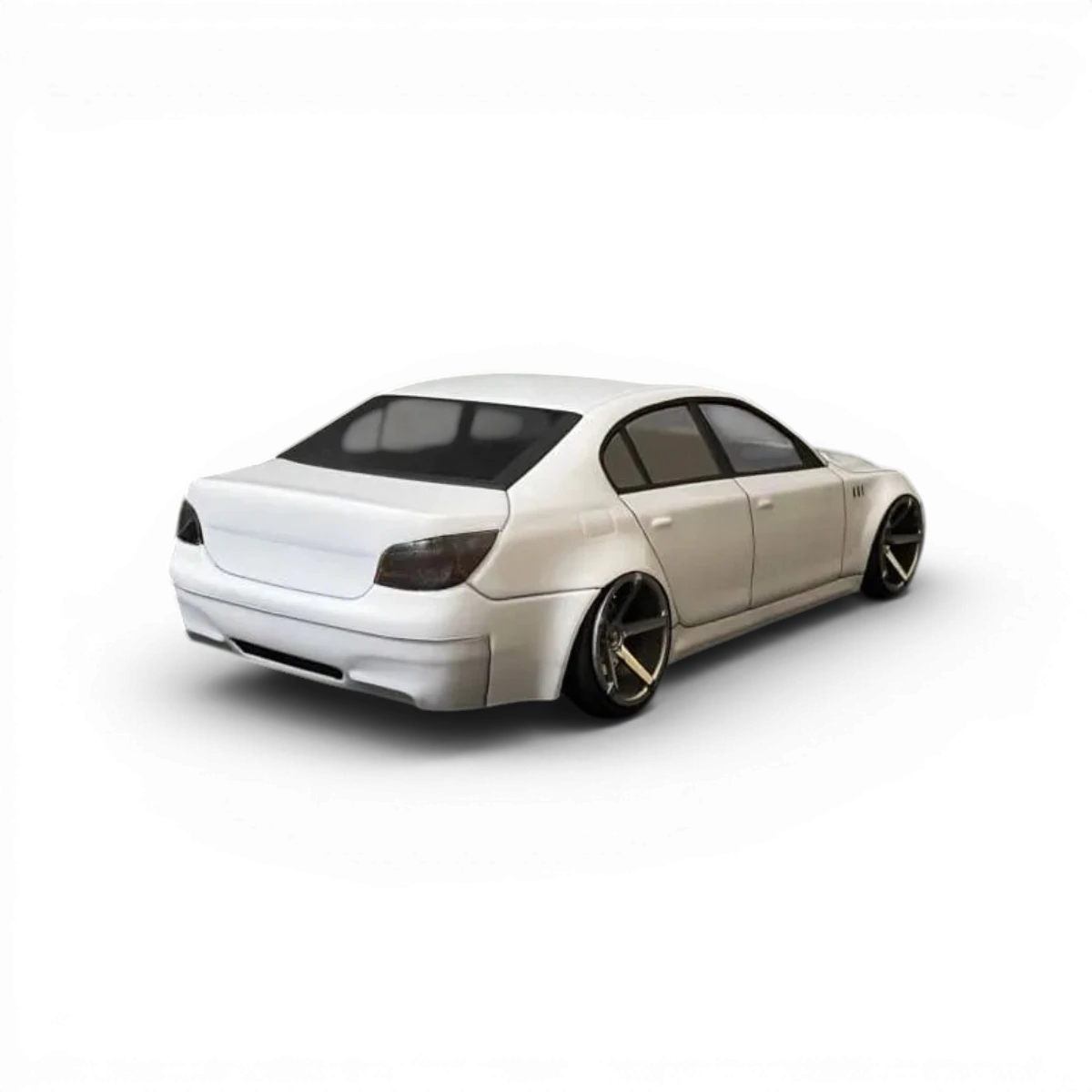 Carrosserie BMW E60 en plastique Aplastics RC, détail de la finition et design pour modèle de voiture télécommandée.