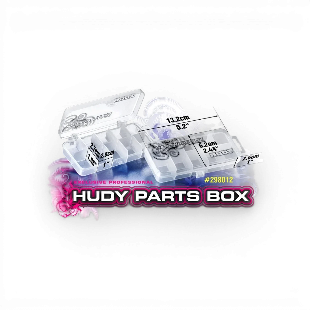 Boîte de rangement Hudy 10 compartiments large pour accessoires, avec couvercle transparent et compartiments spacieux.