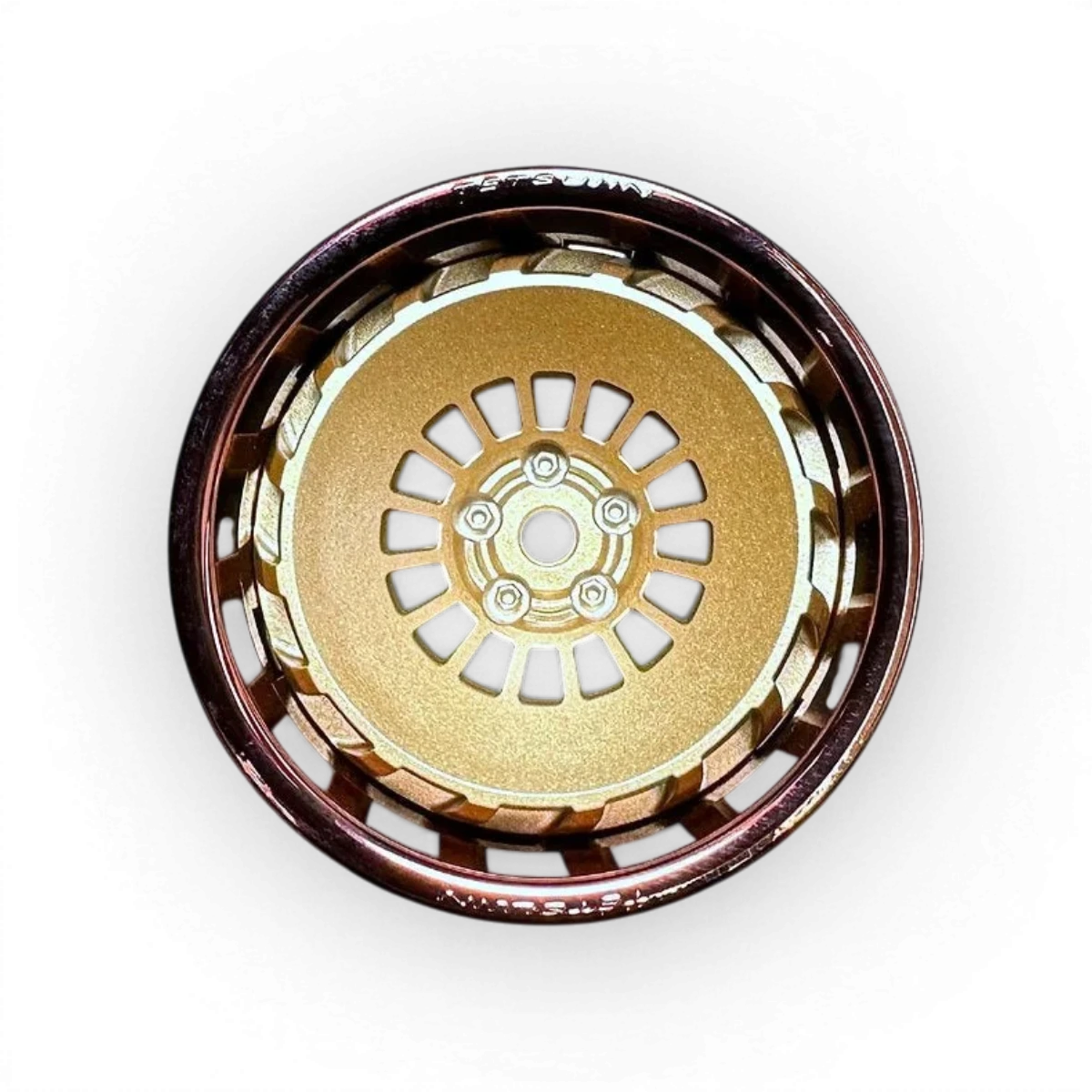 Roues Bowler Chrome marron et or de la marque Tetsujin, finition brillante et design élégant visible sur l'image.