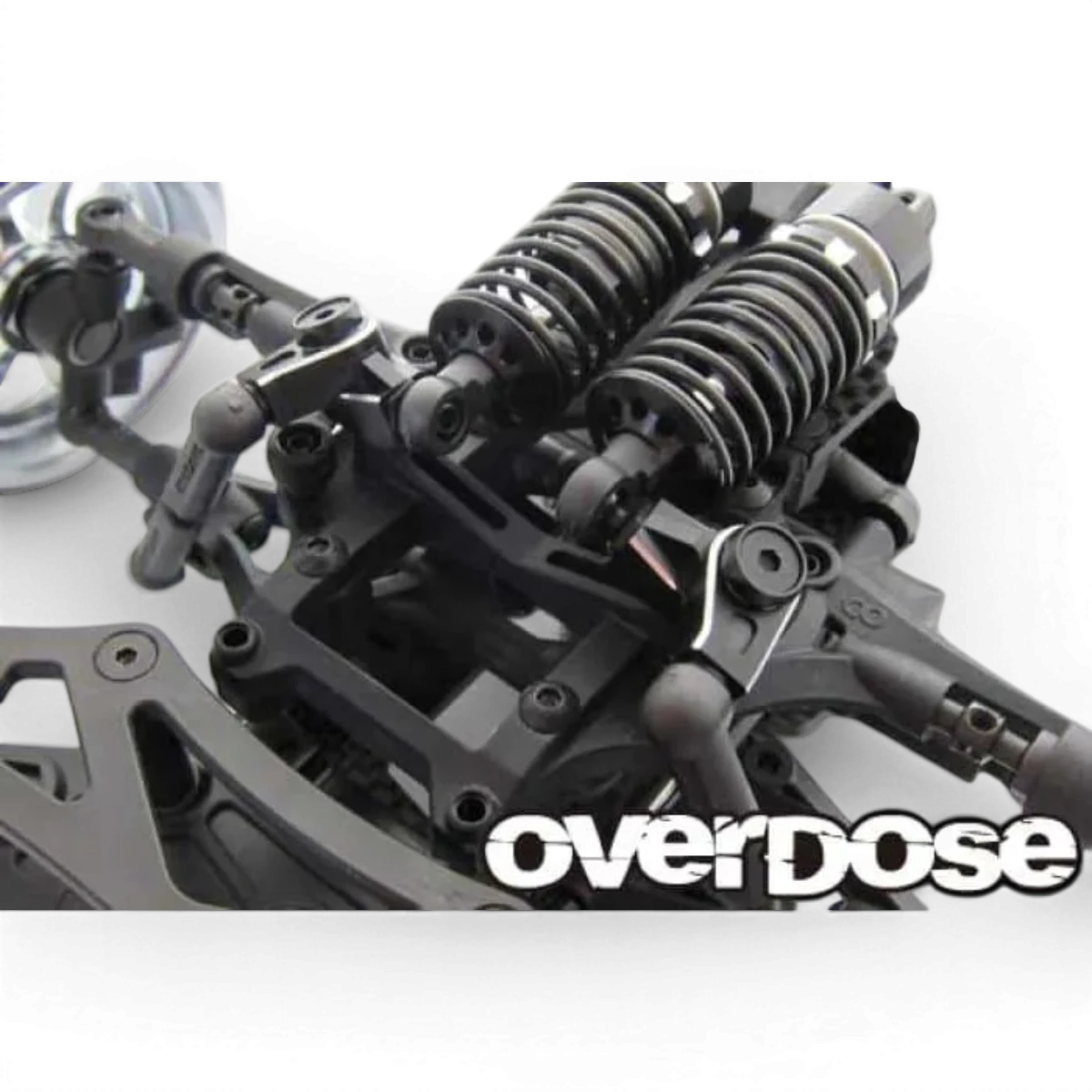 Bras oscillant en aluminium pour amortisseur, pièce détachée Overdose, vue détaillée du composant pour moto ou quad.