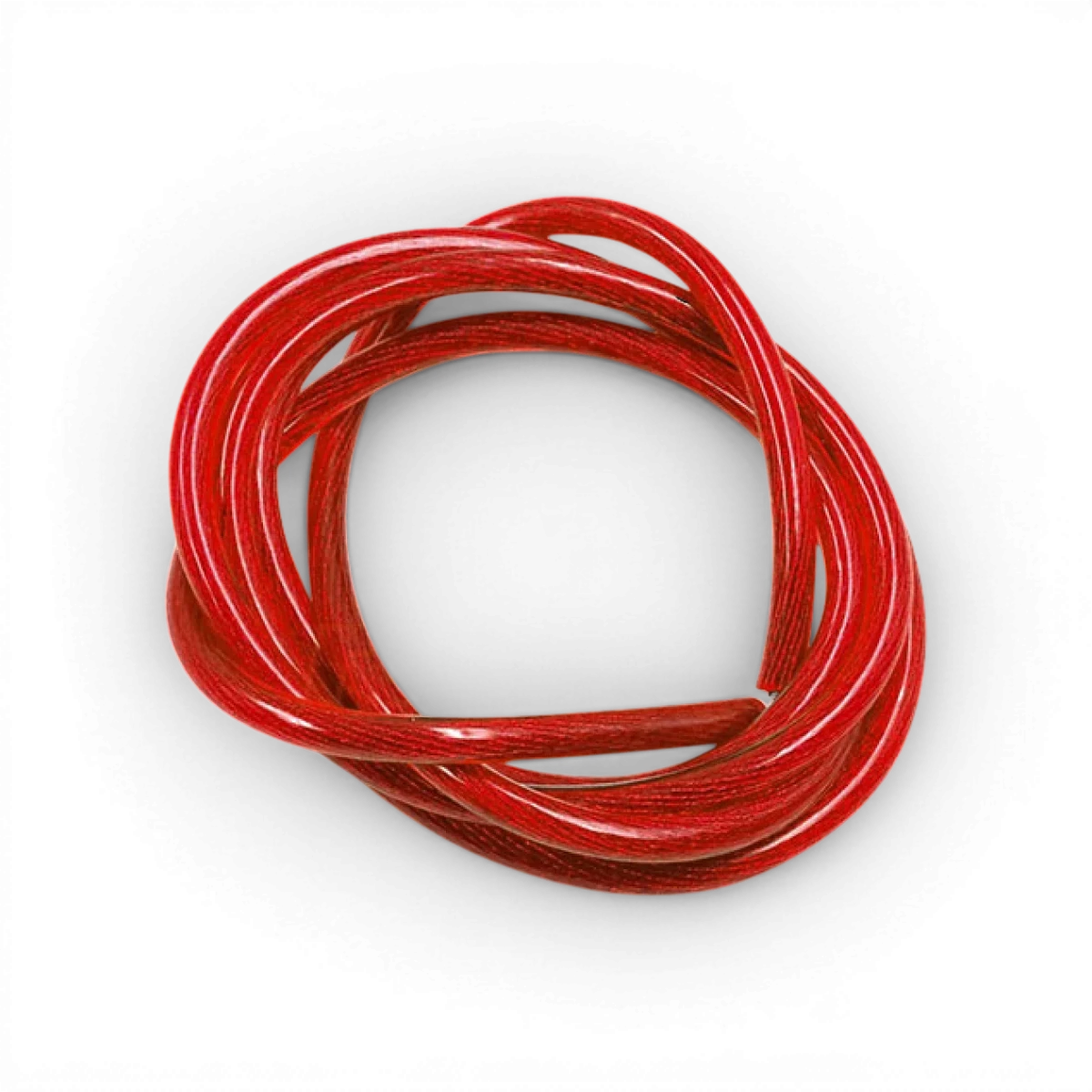 Câble rouge transparent 12AWG de 1 m de la marque Yeah Racing, fil électrique flexible et résistant, vue de côté.