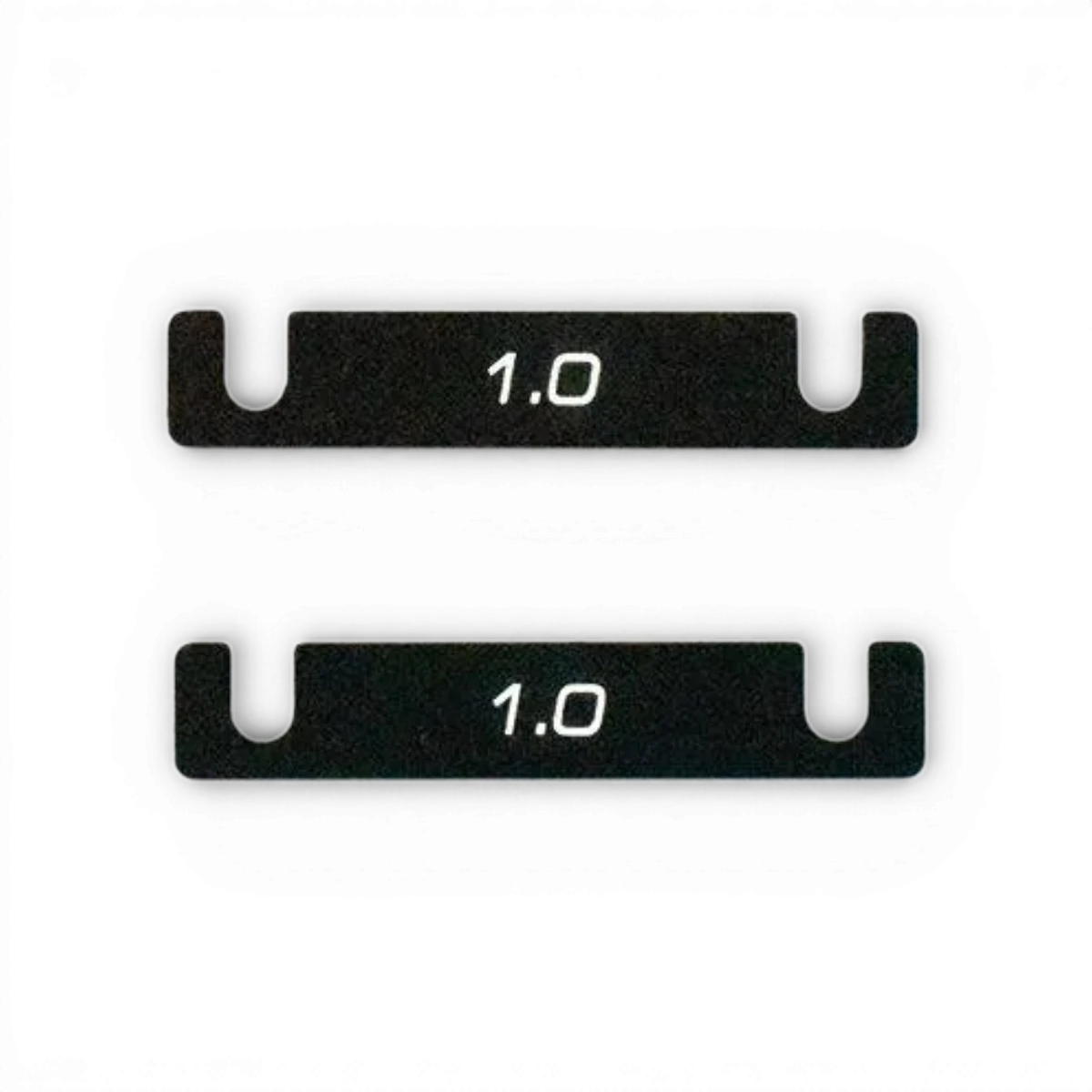 Cales kick up 1.0mm pour voitures RC Drift de la marque Team Reve D, visibles avec détails en plastique noir et dimensions exactes