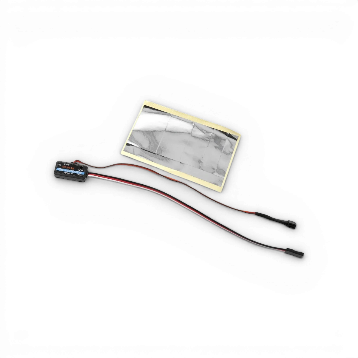 Capteur optique RPM FlySky CPD02 i-Bus pour électronique, avec connecteur et composants visibles.
