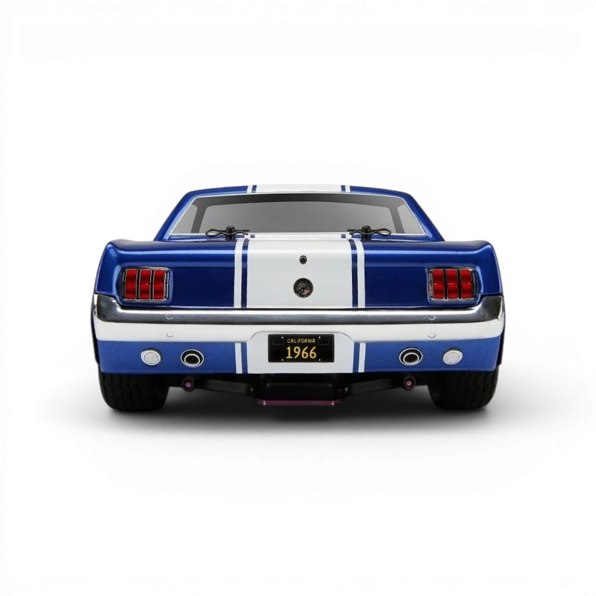 Carrosserie Mustang 1966 GT HPI pour voiture RC, design classique, en plastique, visible avec détails de la carrosserie.