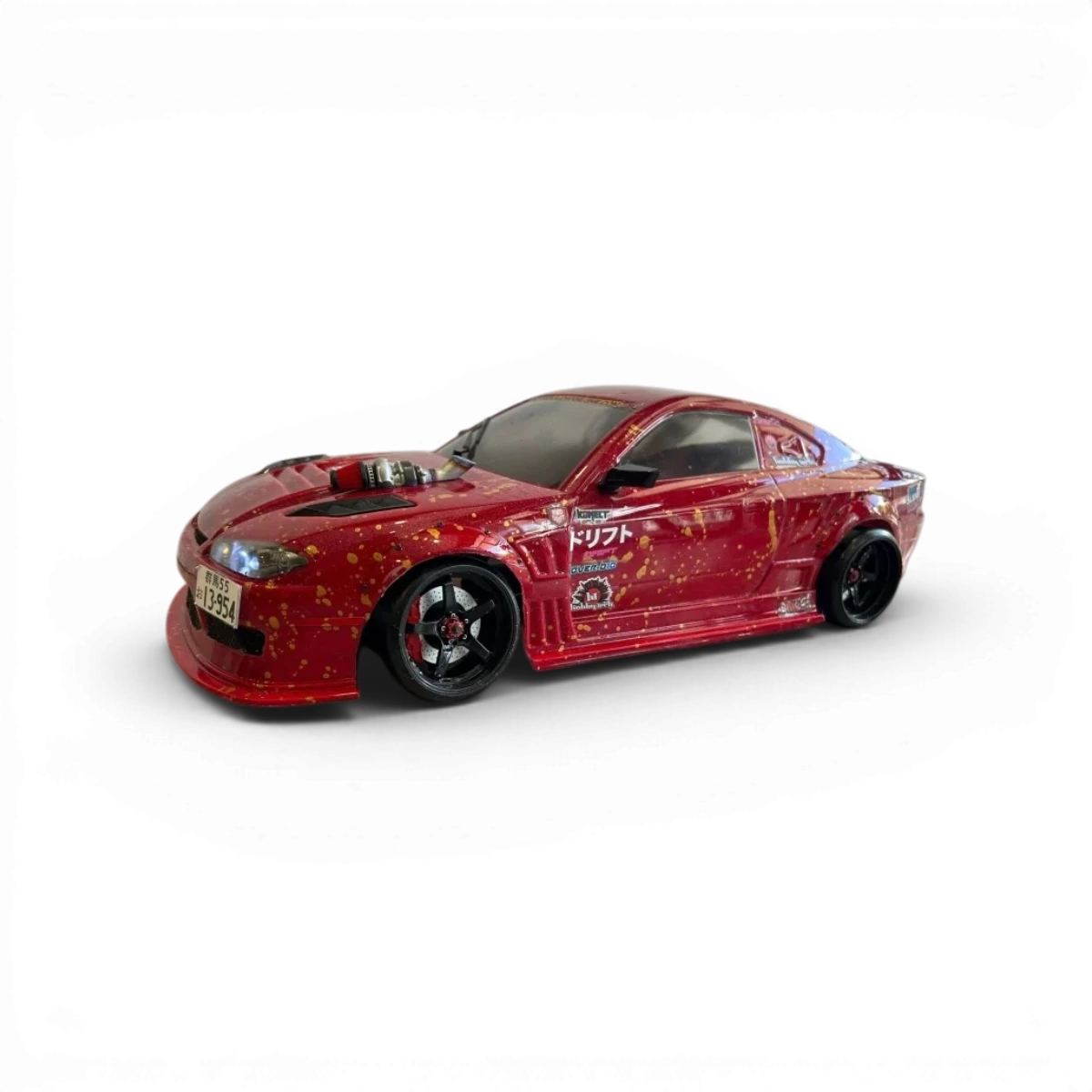 Carrosserie S15 Drift HOBBYTECH avec aileron, support LED, cache vitre et stickers pour voiture RC.