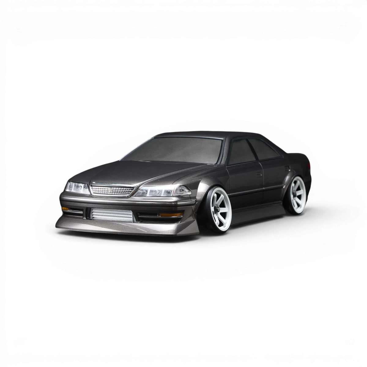 Carrosserie Toyota JZX100 Mark II BN Sports pour voiture RC, modèle de Team Yokomo, avec détails de la carrosserie.