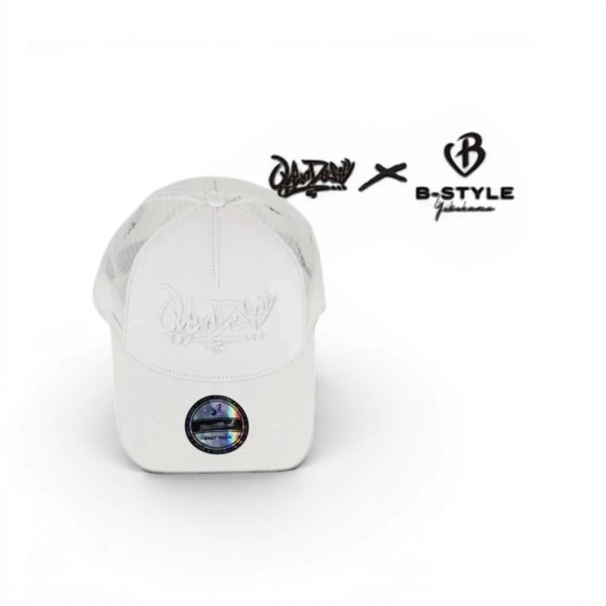 Casquette OVERDOSE × B-STYLE de BuzzBreak, accessoire mode avec logo imprimé, vue de face sur fond blanc.