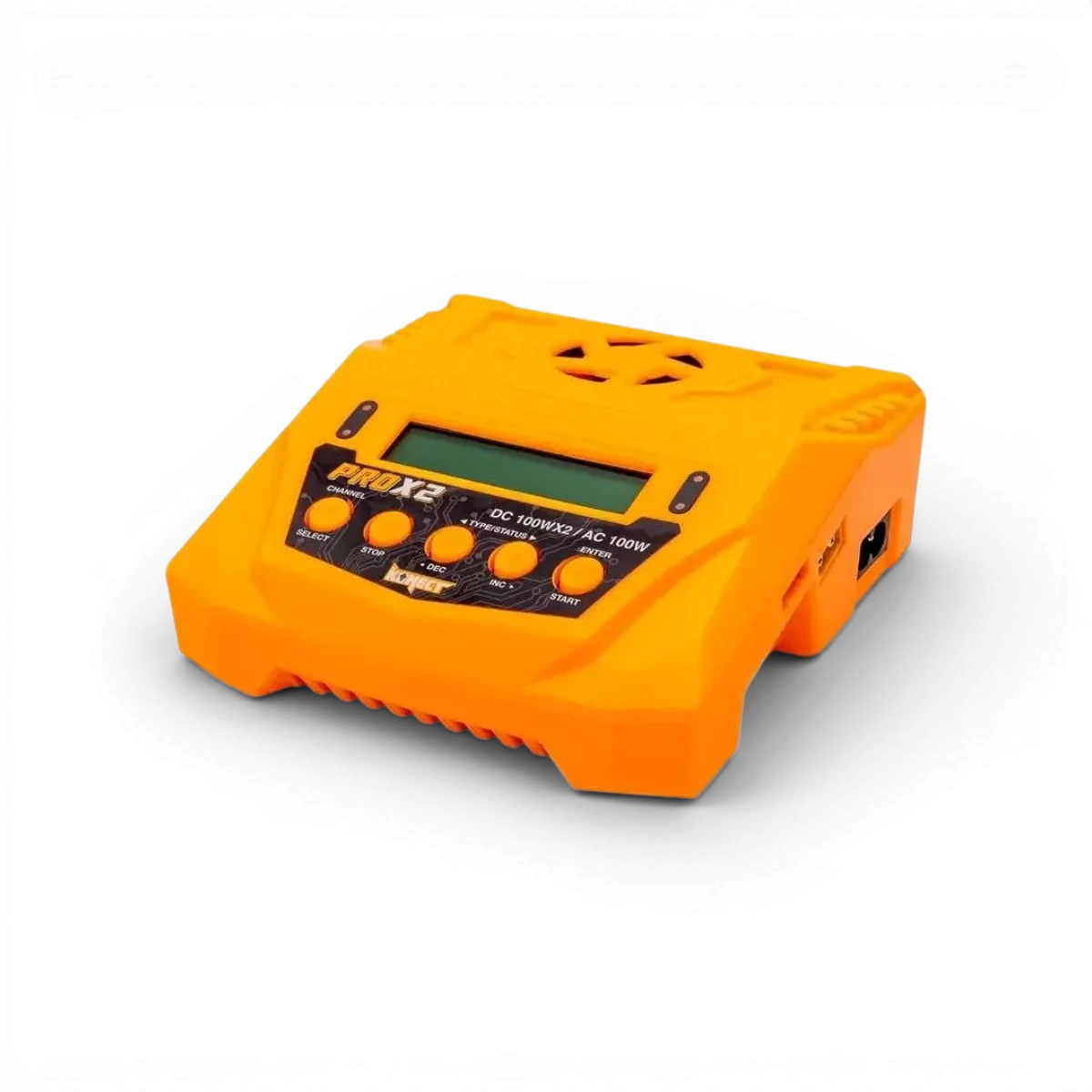 Chargeur électronique Konect 200W PRO X2 avec deux sorties de 100W pour charger rapidement divers appareils.