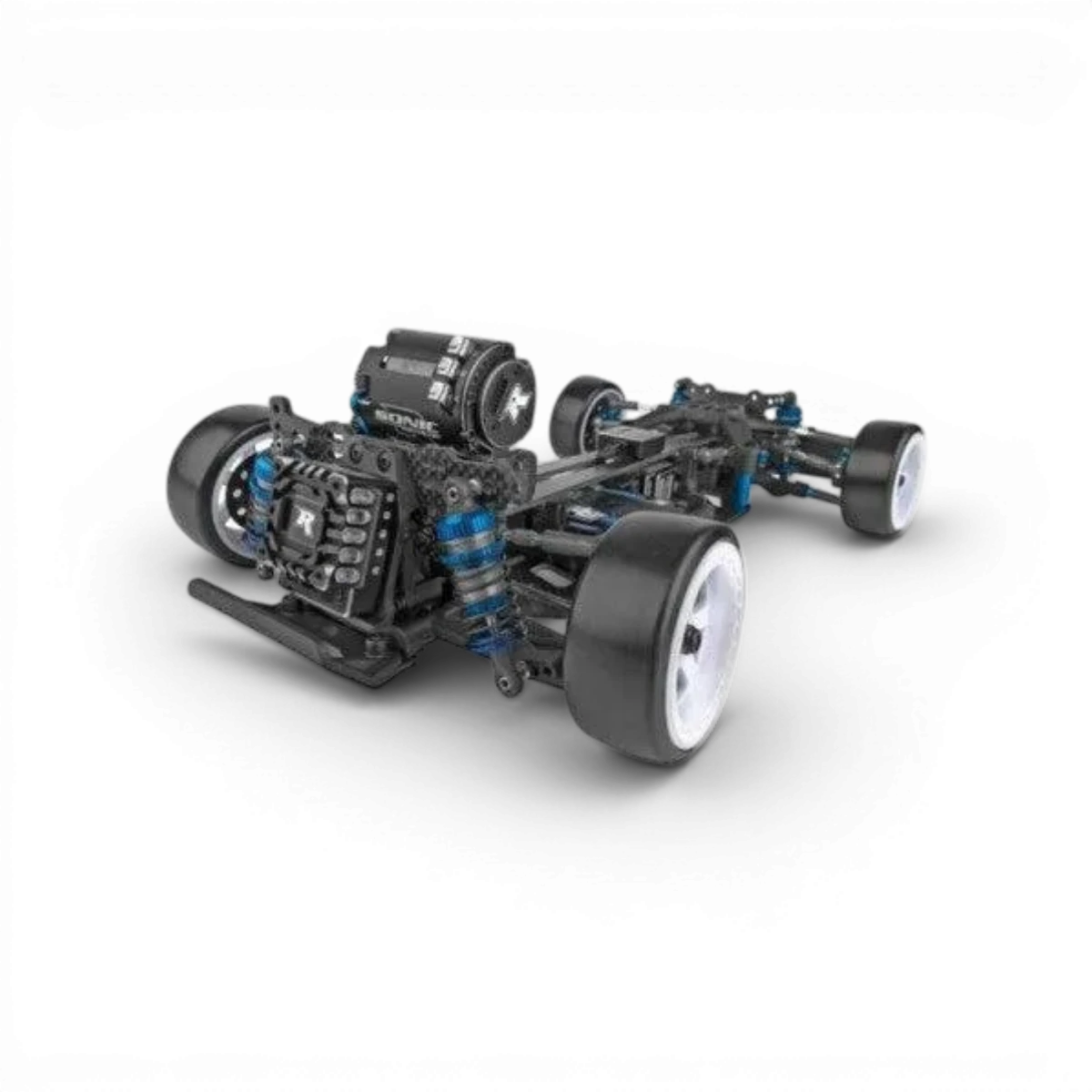 Châssis drift DC10 KIT de DriftParadiZ, vue de face avec détails du cadre et composants pour voiture RC.