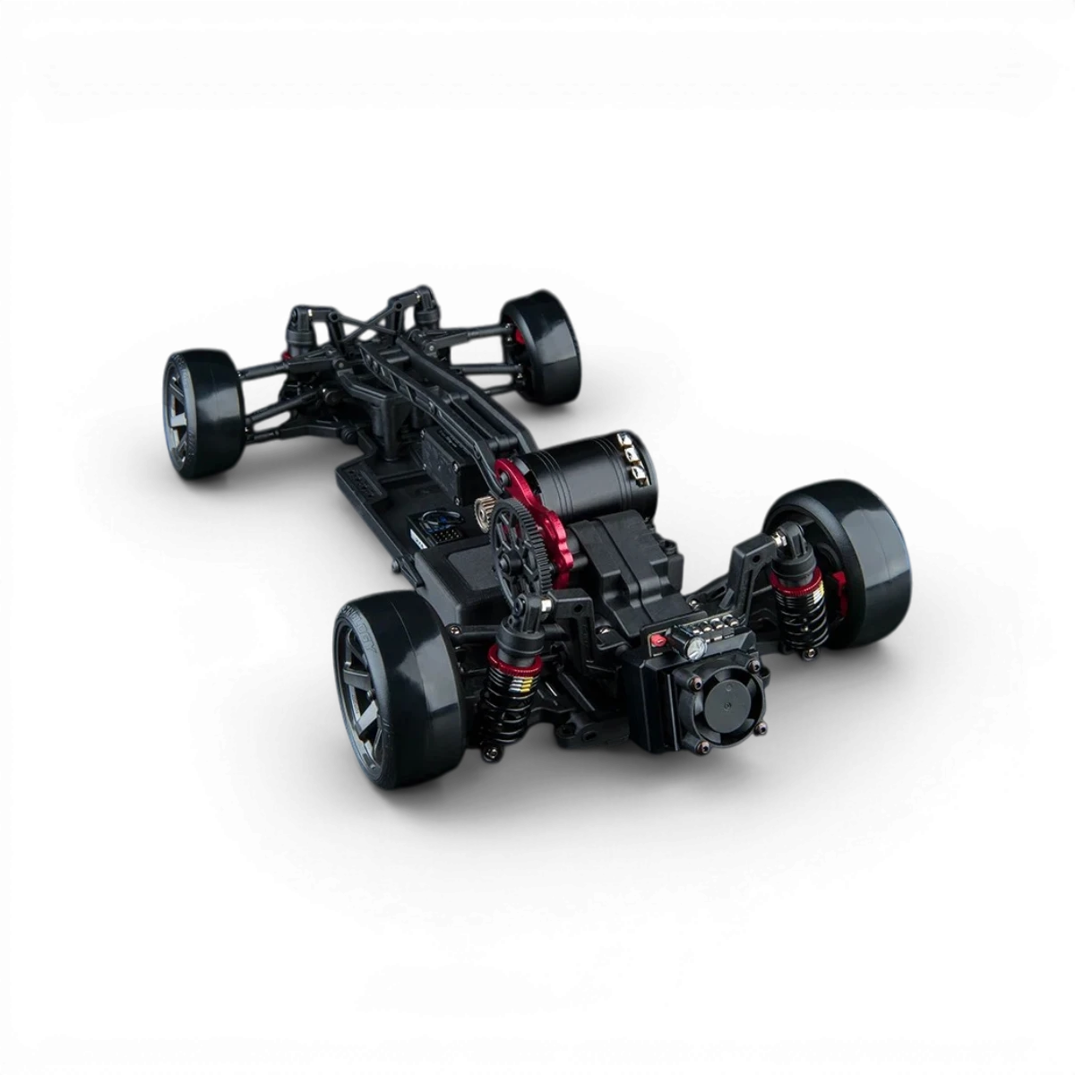 Châssis RC Drift Max Speed Technology RMX 4 Classic Kit, vue de face avec composants visibles et design robuste.