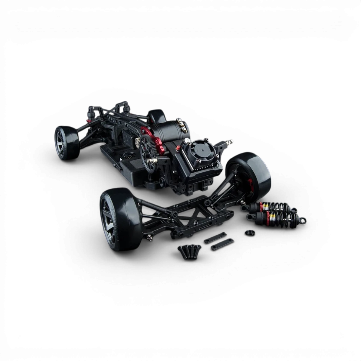 Châssis RC Drift Max Speed Technology RMX 4 Classic Kit, vue détaillée du châssis pour voiture de drift.