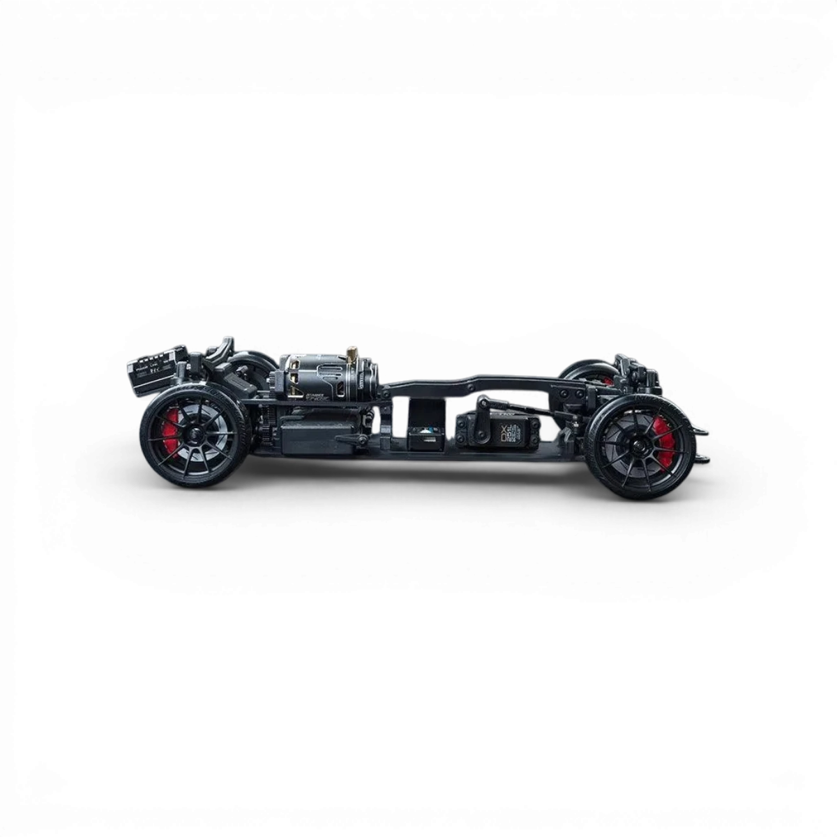 Châssis kit MRX S 1/10 2WD de Max Speed Technology, vue détaillée du châssis pour voiture radiocommandée.