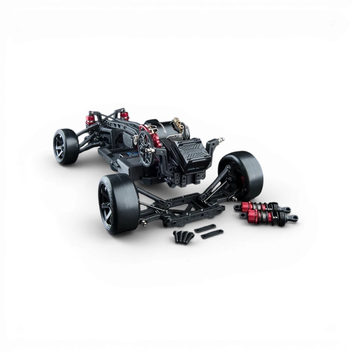 Châssis RC drift Max Speed Technology RMX 4 S PRO 1/10 RWD avec carrosserie Mustang pour voiture télécommandée.