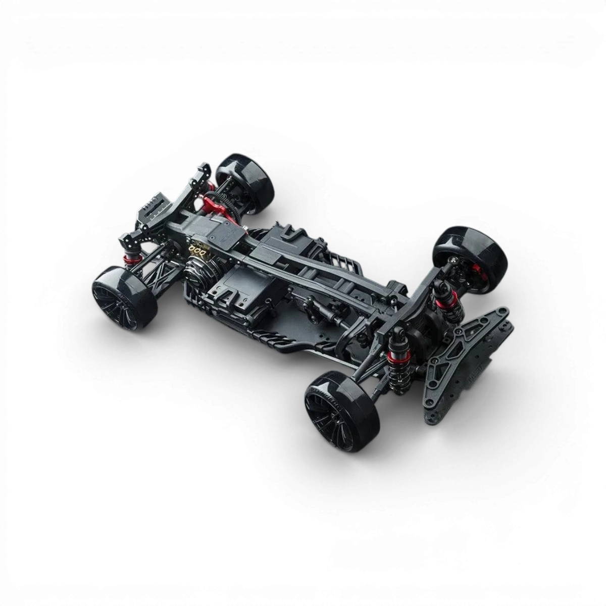 Châssis RC Drift Max Speed Technology RMX 2.5 Classic avec E30RB, structure en plastique noir et détails lumineux.
