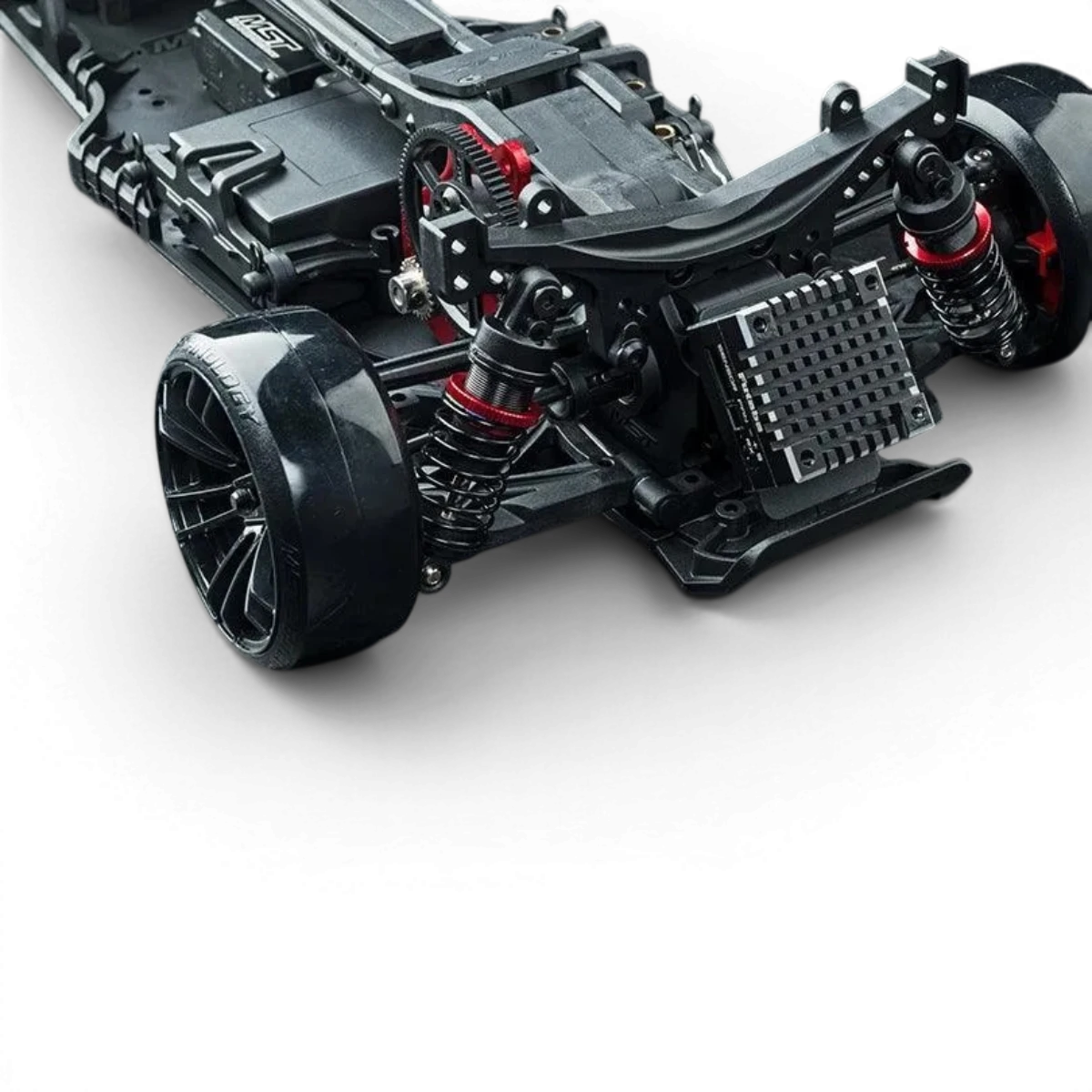 Châssis RC Drift Max Speed Technology RMX 2.5 Classic avec E30RB, pièce pour voiture radiocommandée, vue de face.