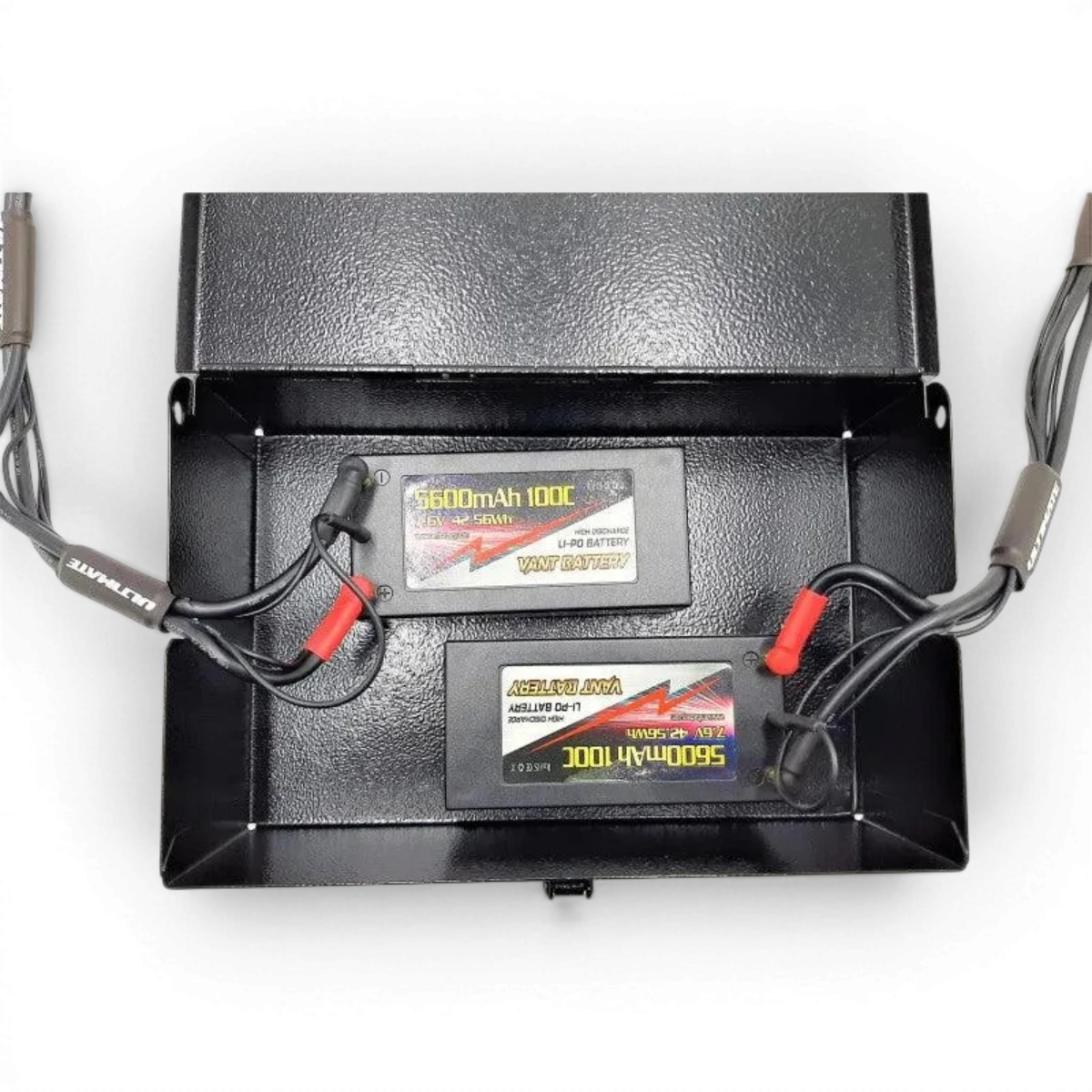 Coffret de charge Lipo Hudy en électronique, dimensions 185x120x65mm, pour stockage sécurisé des batteries LiPo.
